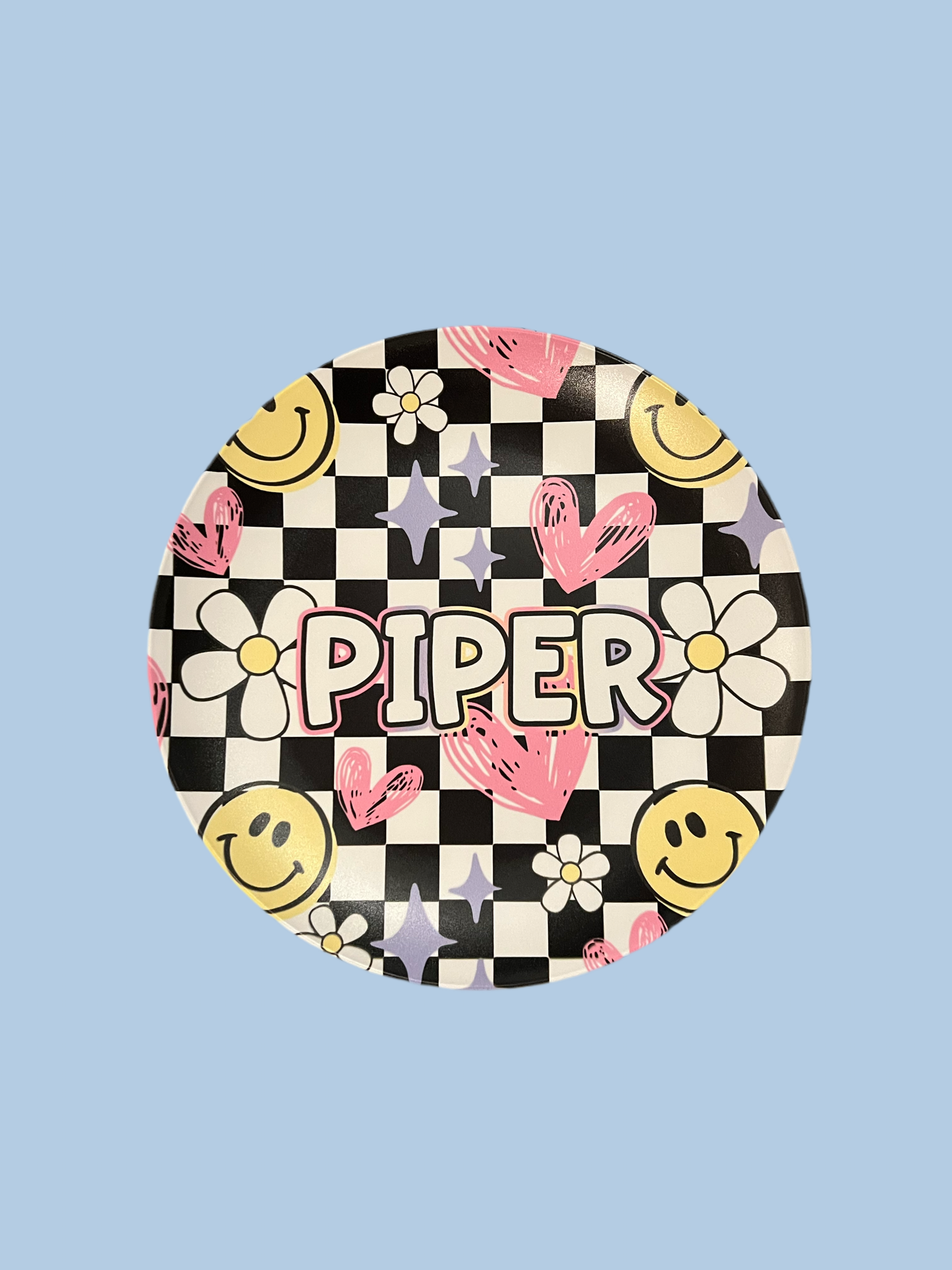 SMILEY CHECK PERSONALIZED PLATE