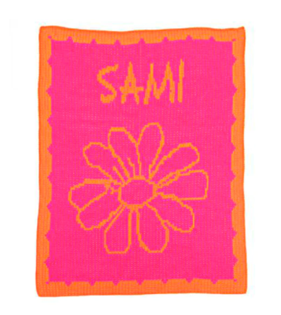Flower & Scalloped Edge Stroller Blanket