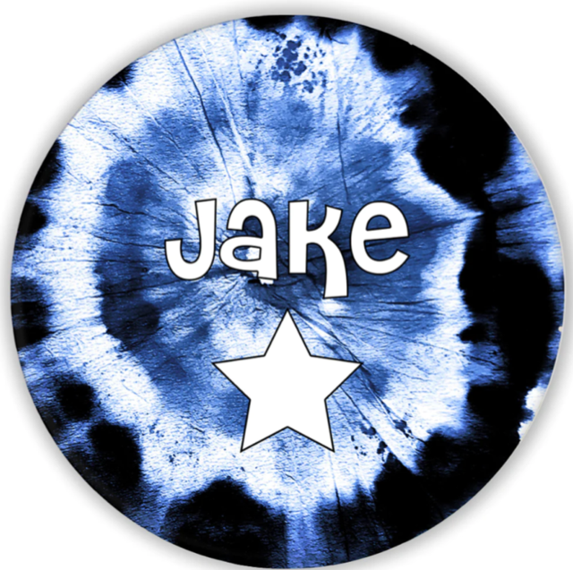 NAVY TIE DYE PERSONALIZED PLATE