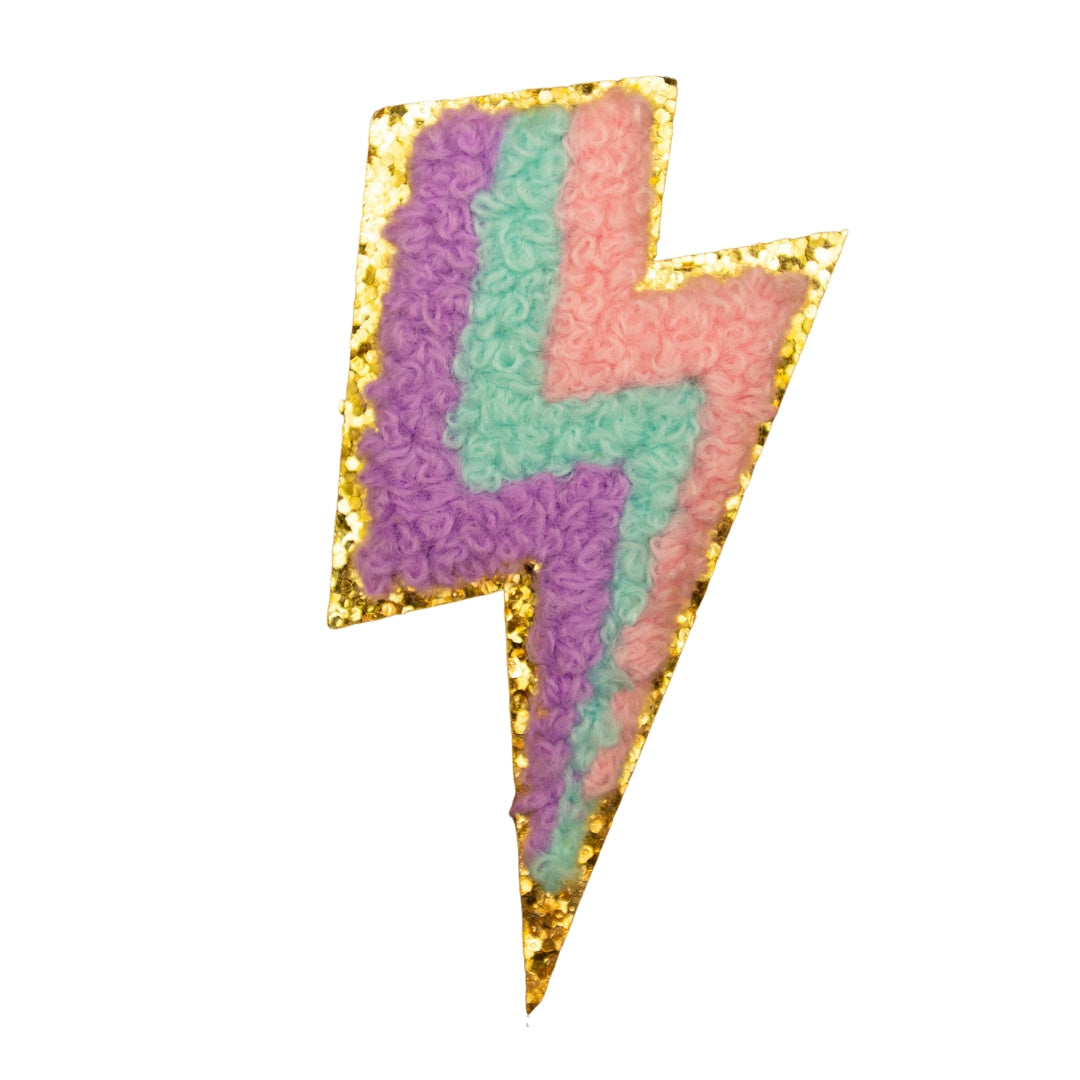 Gold Edge Rainbow Lightning Patch