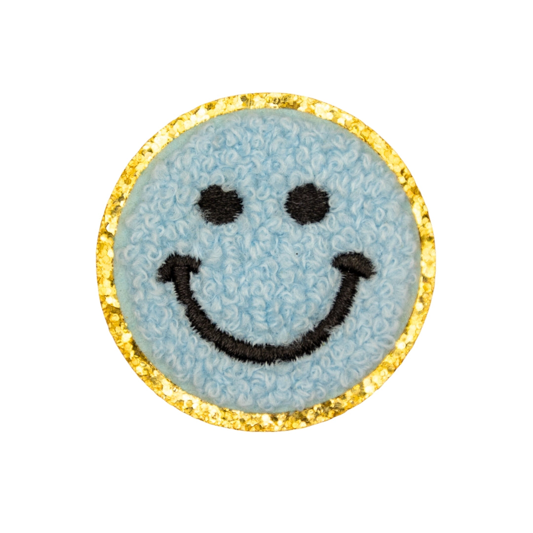 Gold Edge Blue Smiley Patch