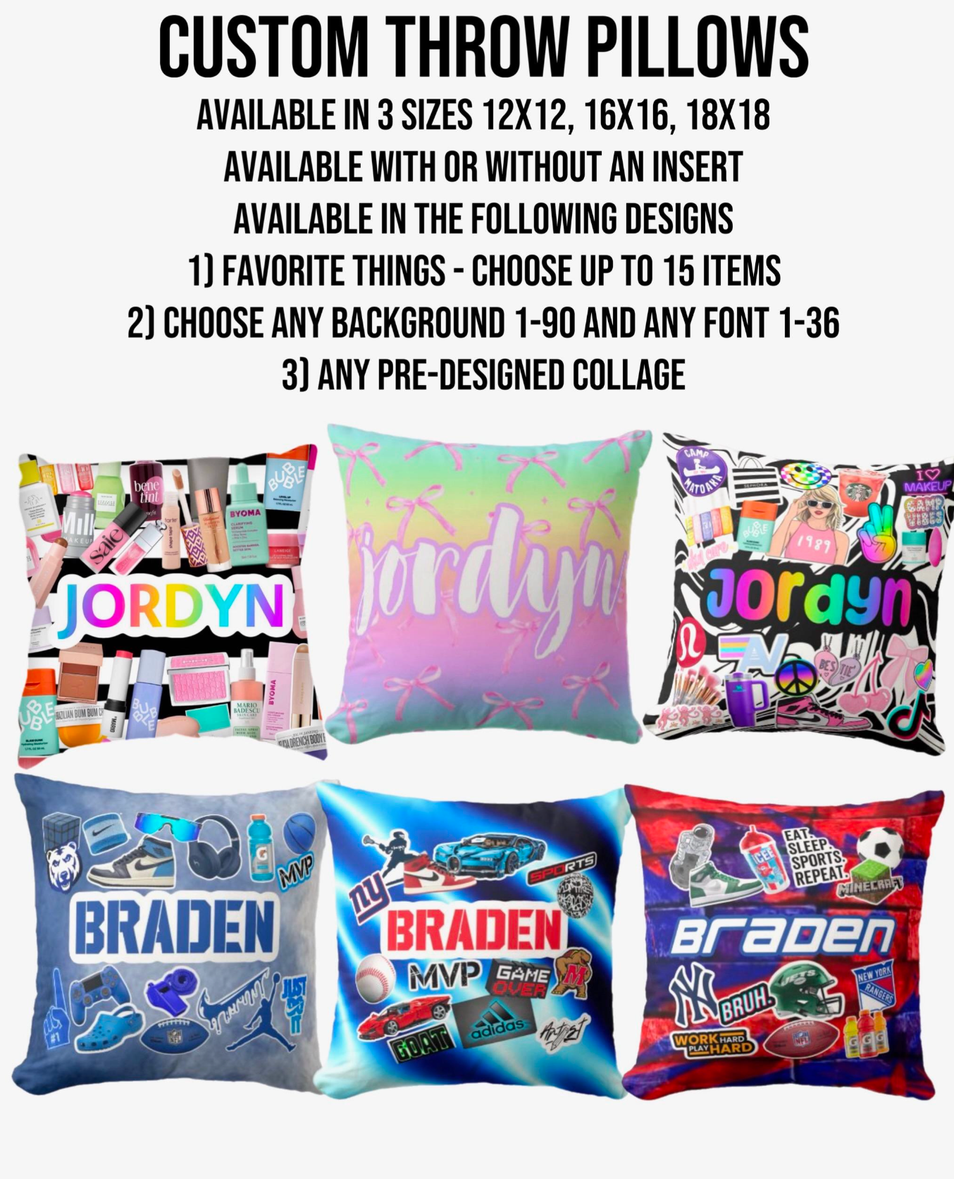 12"x12" Pillow - with Insert