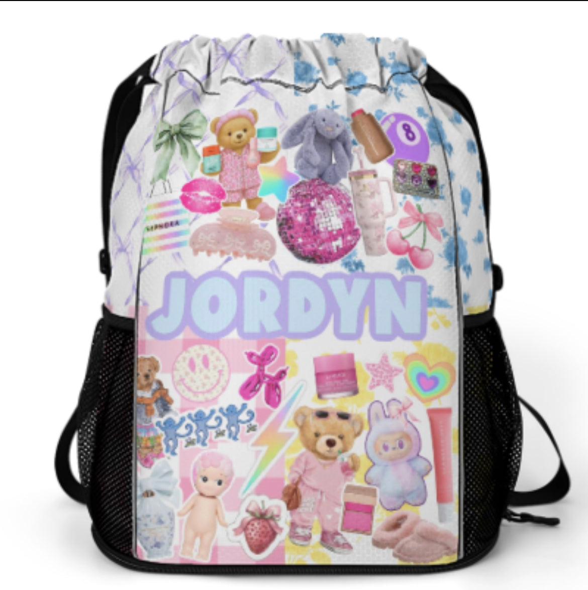 Drawstring Bag With Side Pockets