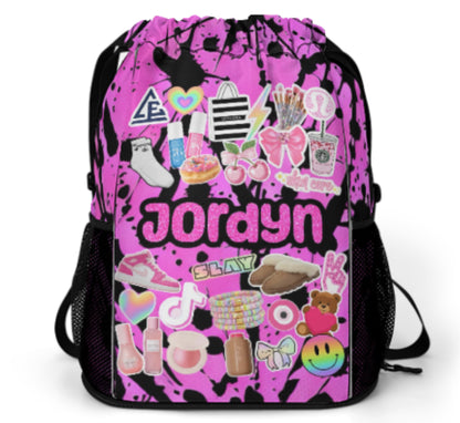 Drawstring Bag With Side Pockets