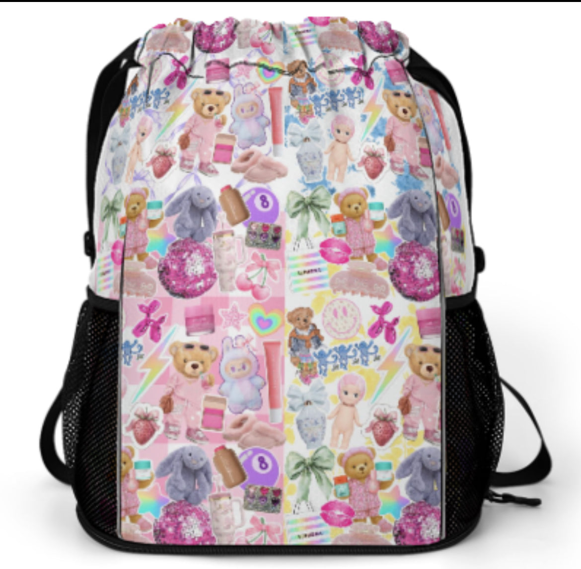 Drawstring Bag With Side Pockets