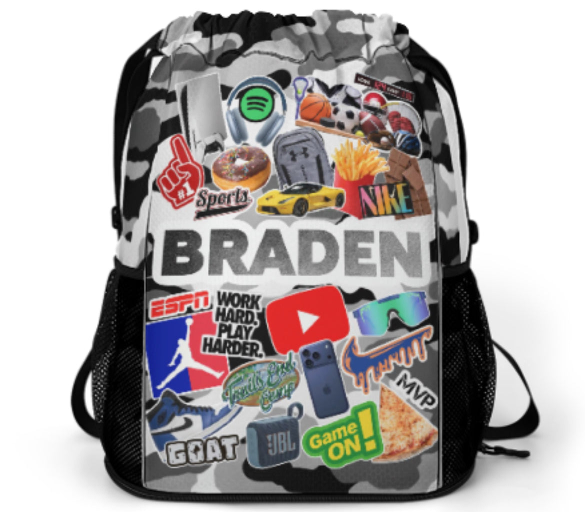 Drawstring Bag With Side Pockets