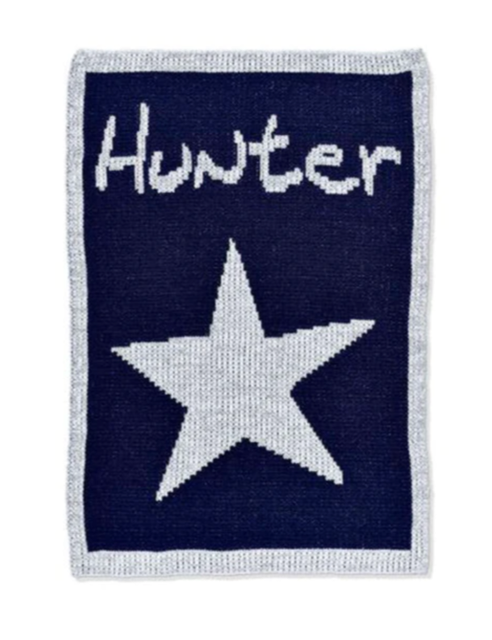 Single Star & Name Stroller Blanket