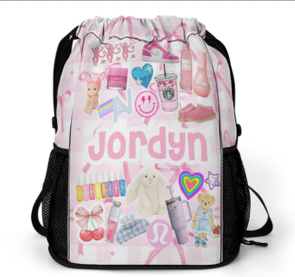 Drawstring Bag With Side Pockets