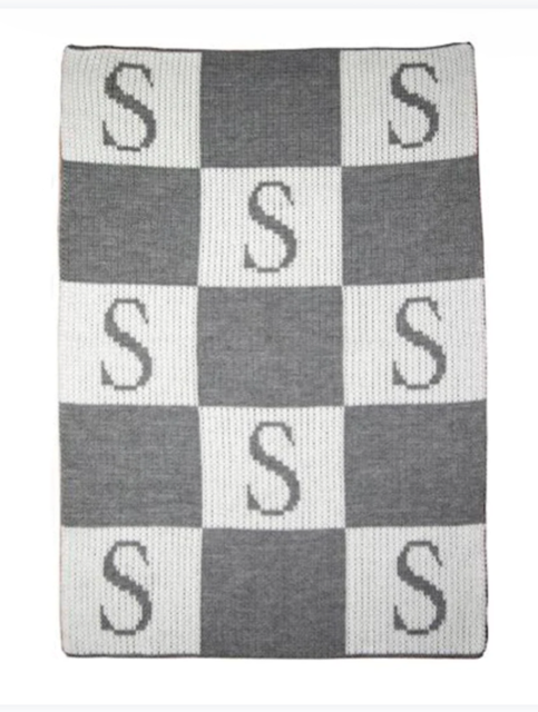 Initial & Blocks Stroller Blanket