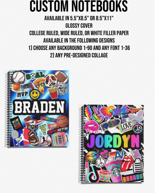 Custom Notebooks - 8.5"x11"