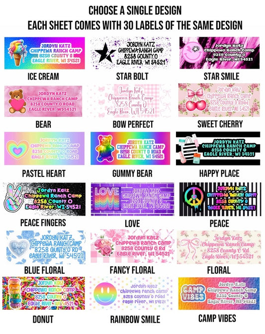 Glossy Address Labels (30 Per Sheet)