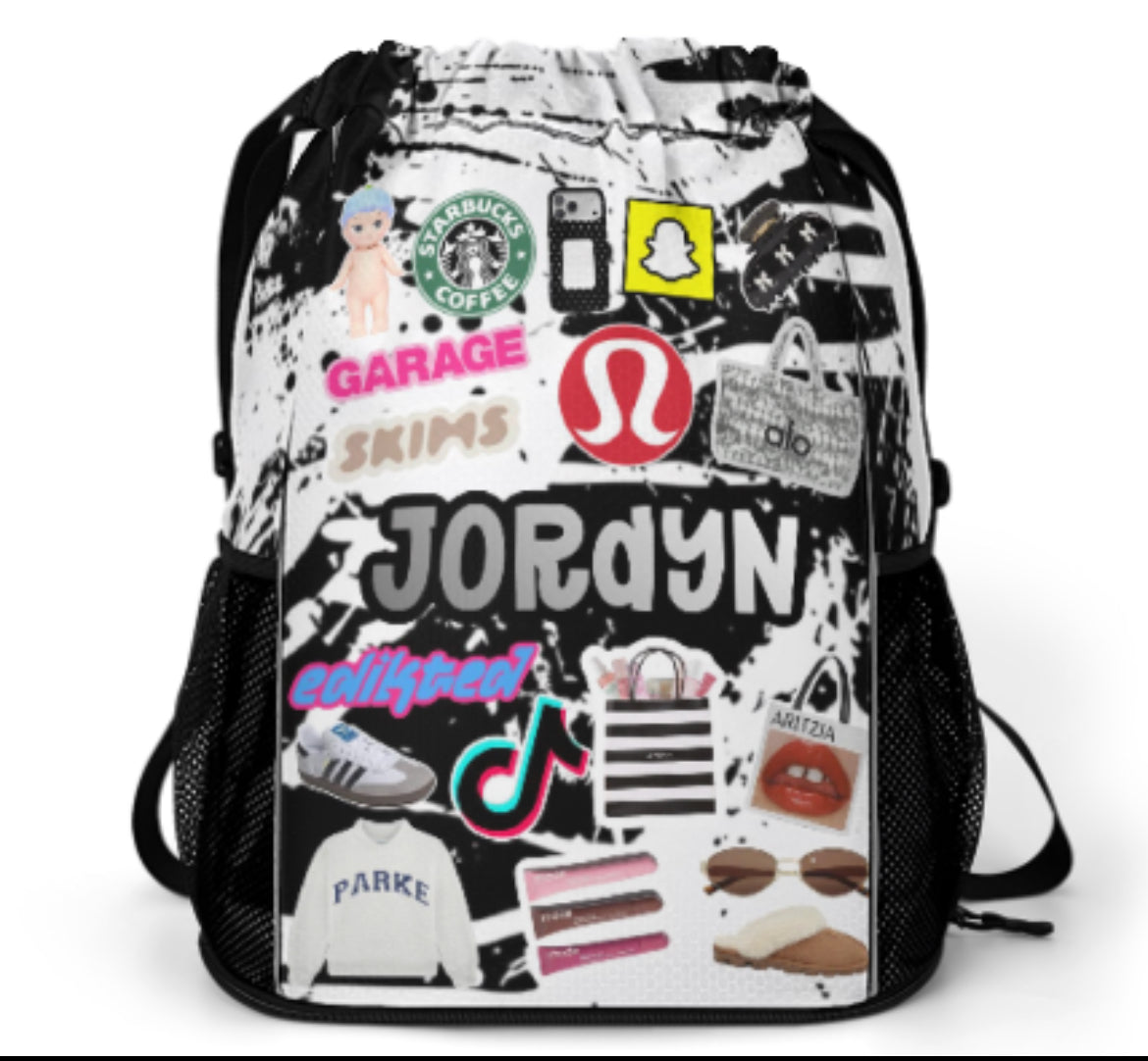 Drawstring Bag With Side Pockets