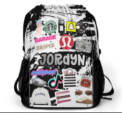 Drawstring Bag With Side Pockets