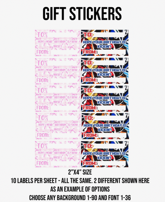Glossy Labels (Gift Stickers/Address Labels 10 Per Sheet)