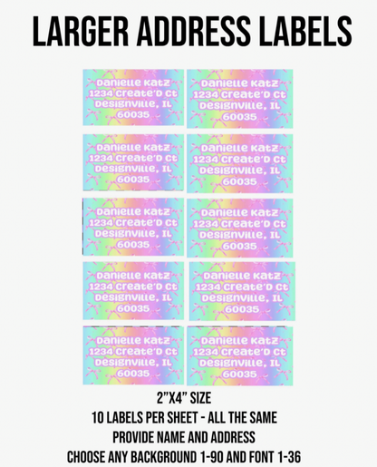 Glossy Labels (Gift Stickers/Address Labels 10 Per Sheet)