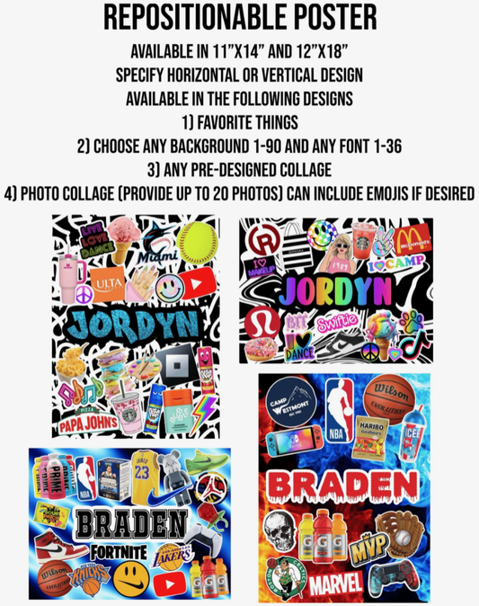 Repositionable Poster 12" x 18"